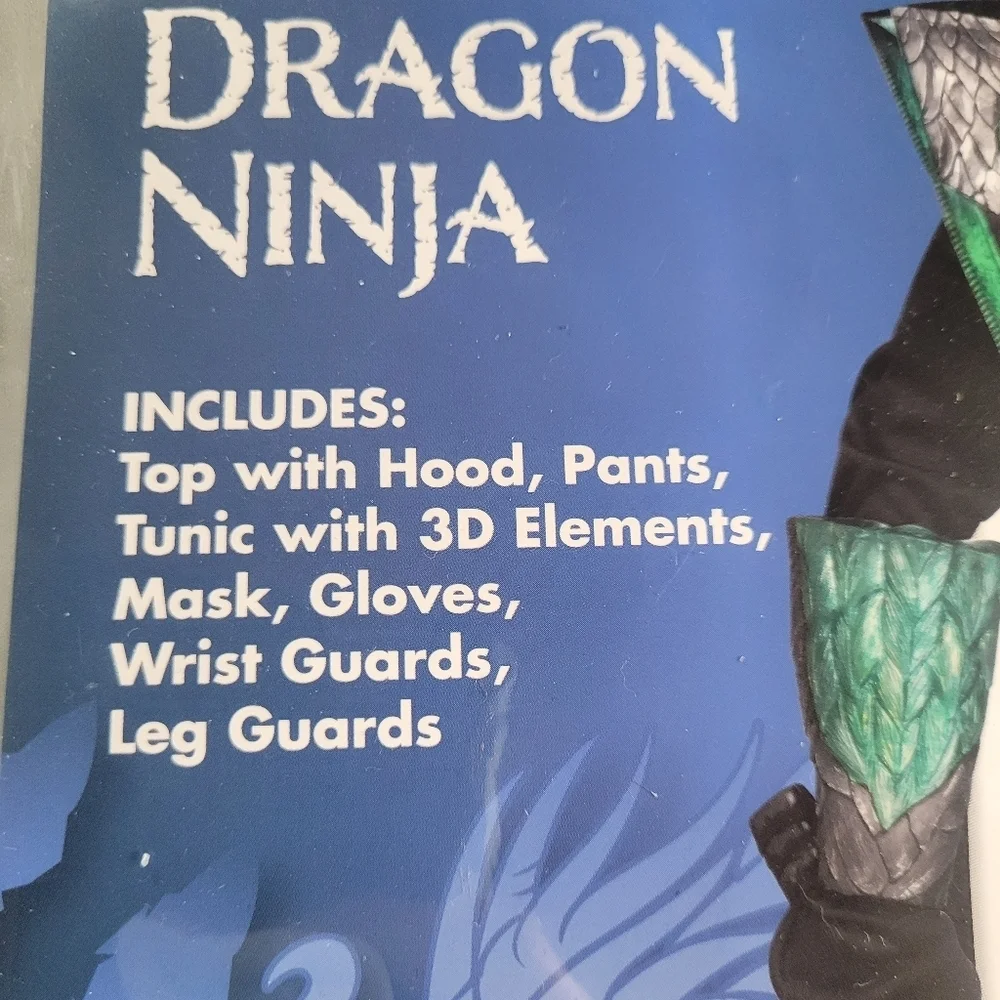 New Spirit Child's Deluxe Dragon Ninja Halloween Costume Size 4-6